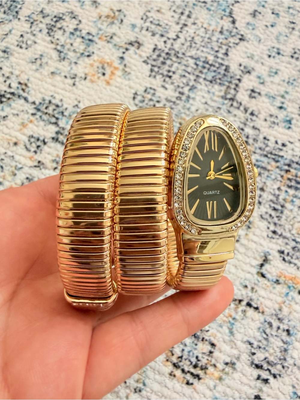 Serpenti Gold Coil Wrap Bracelet Watch with Black Dial - Picture 4 of 6